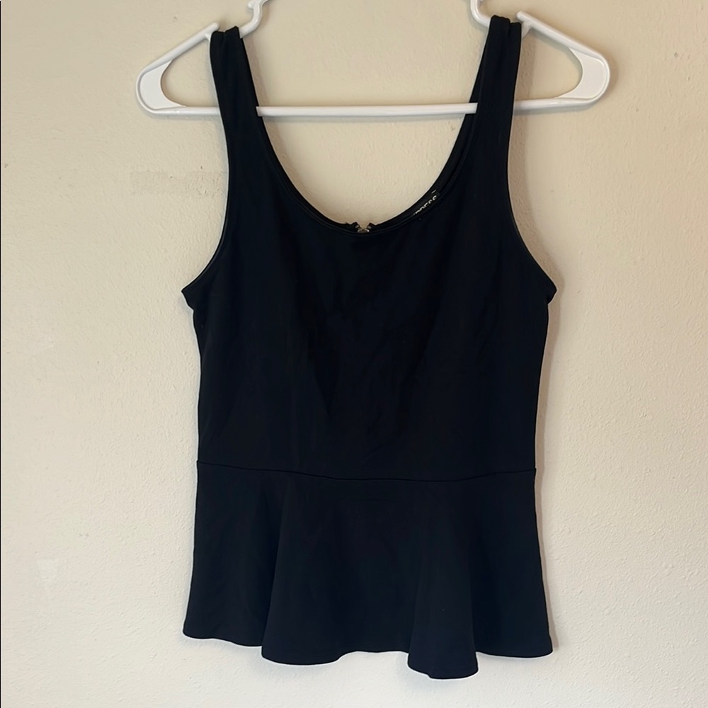 Black Sleeveless Peplum Top